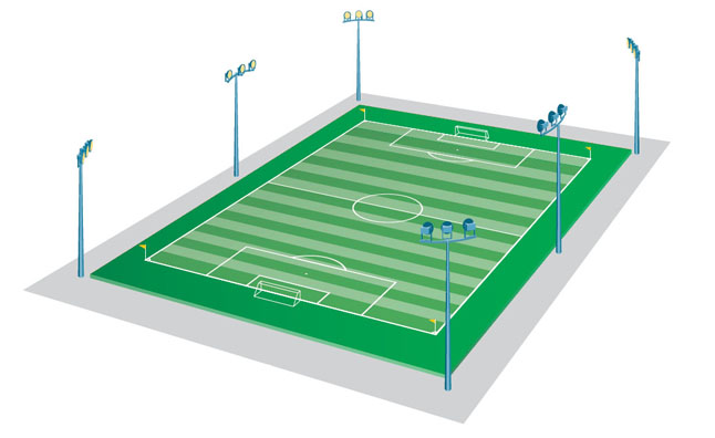球场四周装灯6组